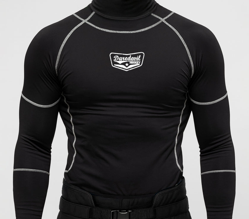 NEW – Adult Daredevil Hockey Ronan Integrated Neck Guard Compression Shirt (BNQ/CE Certified)