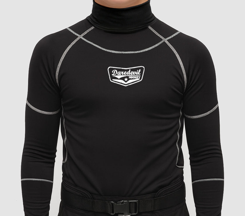 NEW – Youth Daredevil Hockey Ronan Integrated Neck Guard Compression Shirt (BNQ/CE Certified)